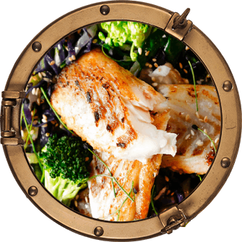 Kabeljaufilet mit Spinat Kohlgemüse