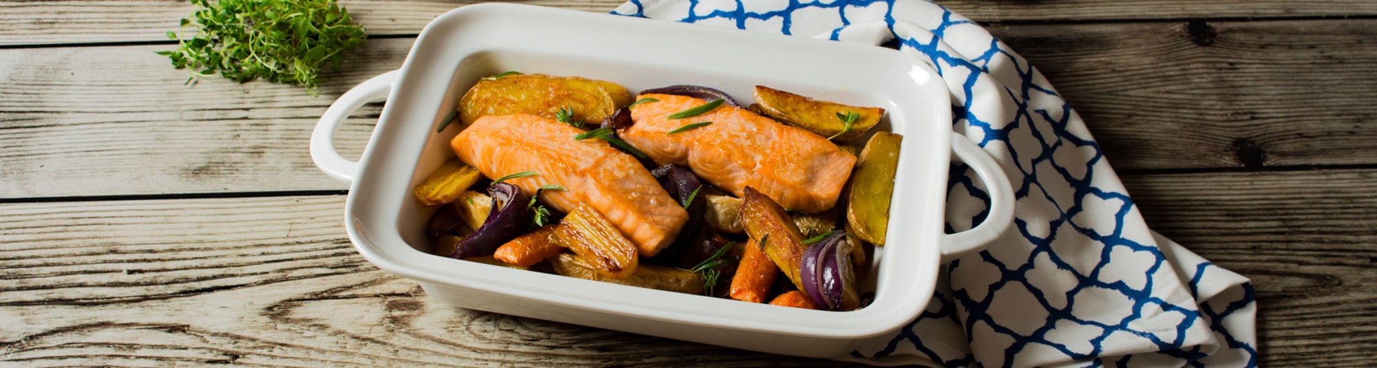 Lachs mit Ofengemüse | iglo