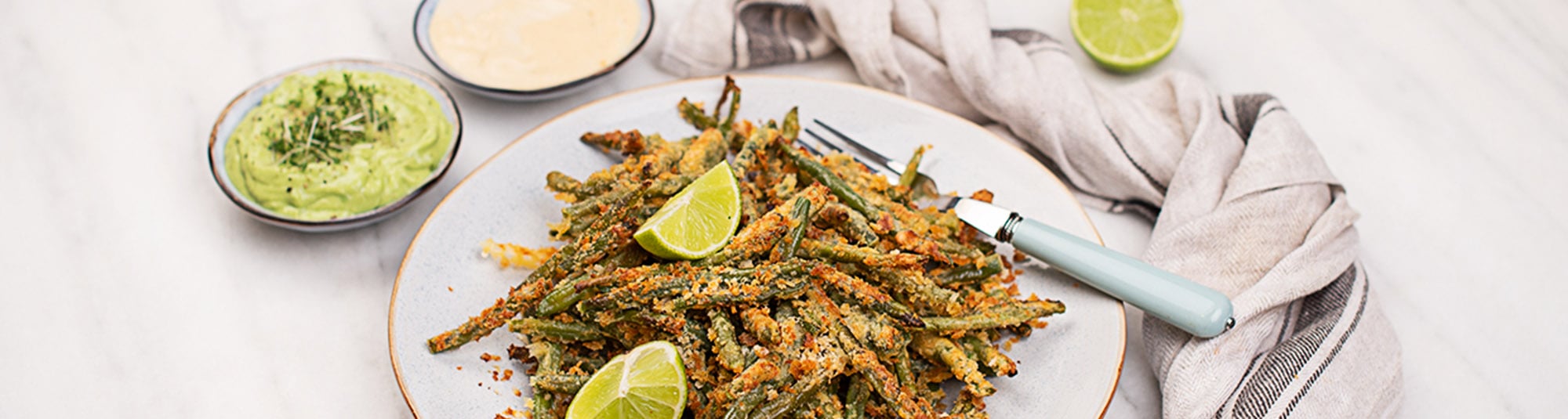 Fisolen im Knuspermantel