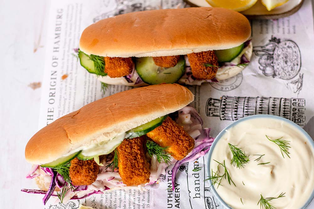 Vegane Fish Dogs mit Green Cuisine "Fischstäbchen"