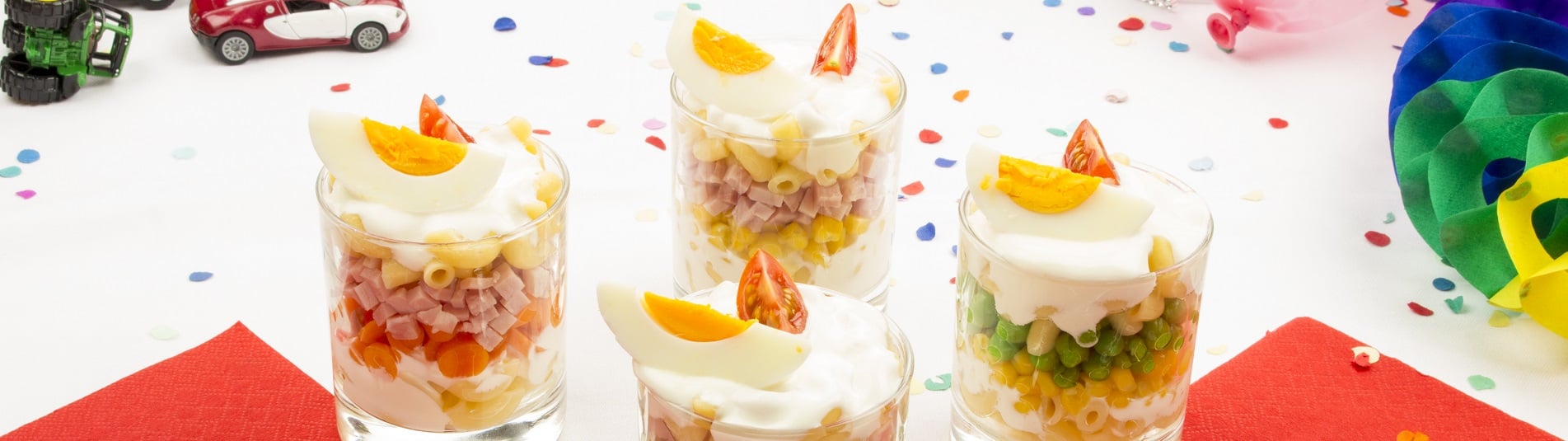 Gemüse Nudel Schichtsalat