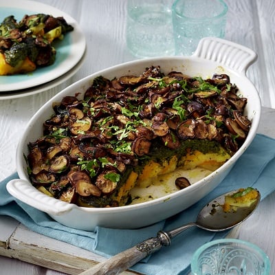 Veganer Kürbis-Spinat-Auflauf